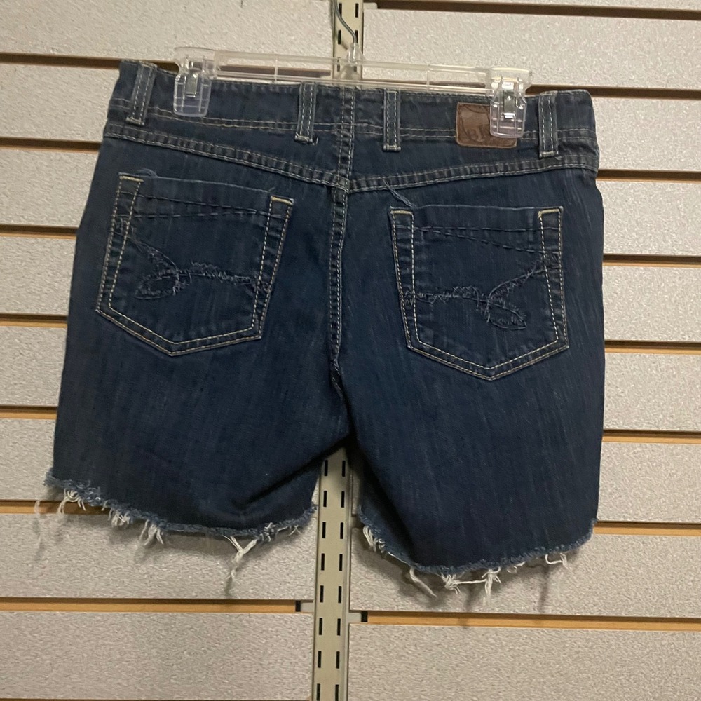 BKE Womens Denim Shorts Size 29 Distressed Frayed Hem Blue Cutoff